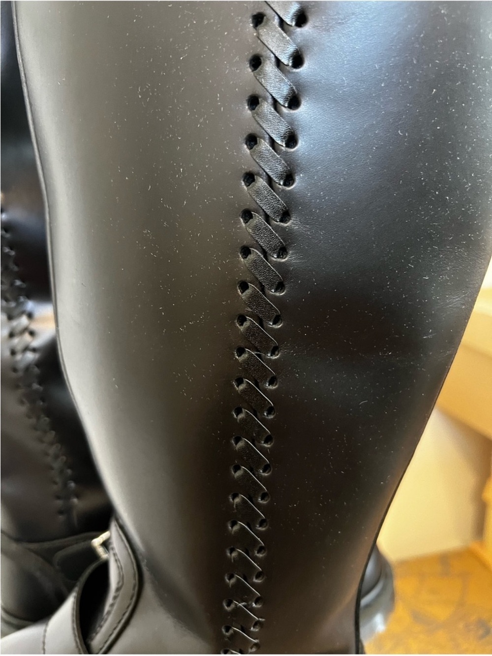 NWOB Dr. Martens Women's Black Tall Leather Buckle Boots size 9 - Picture 7 of 12